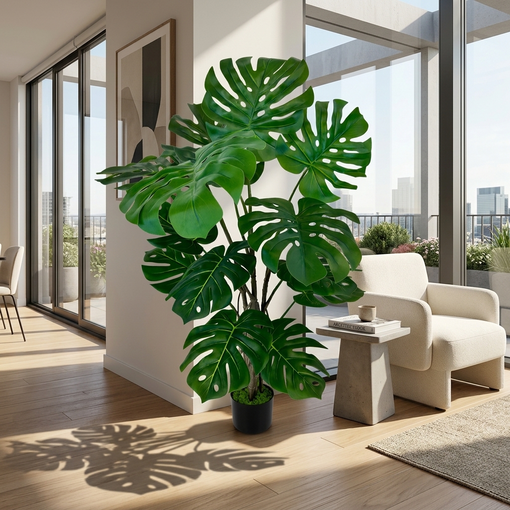 Artificial Monstera Deliciosa Plant 110cm detail 4