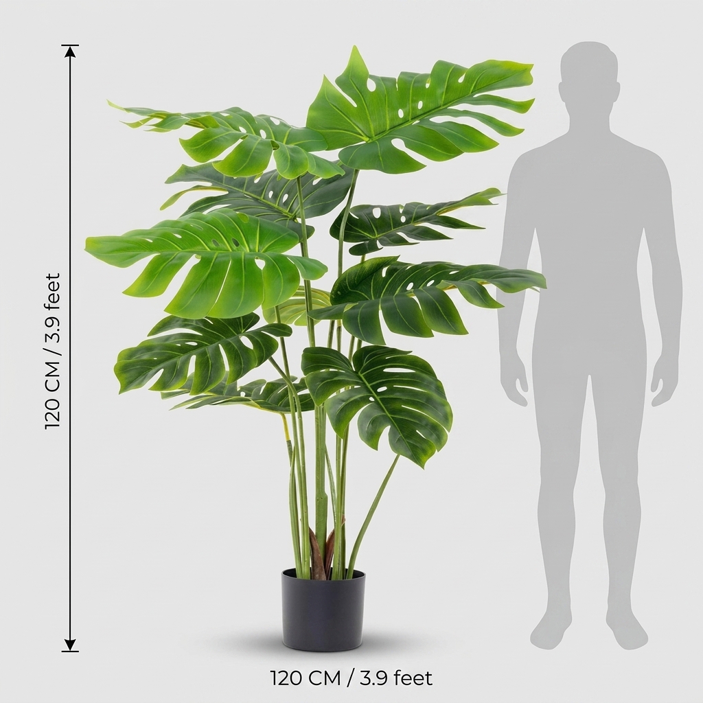 Artificial Monstera Deliciosa Plant 120cm detail 3