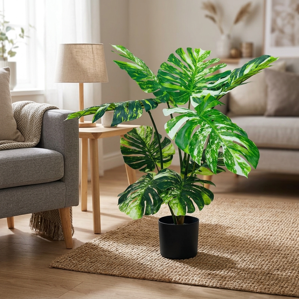 Artificial Monstera Plant 75cm detail 2