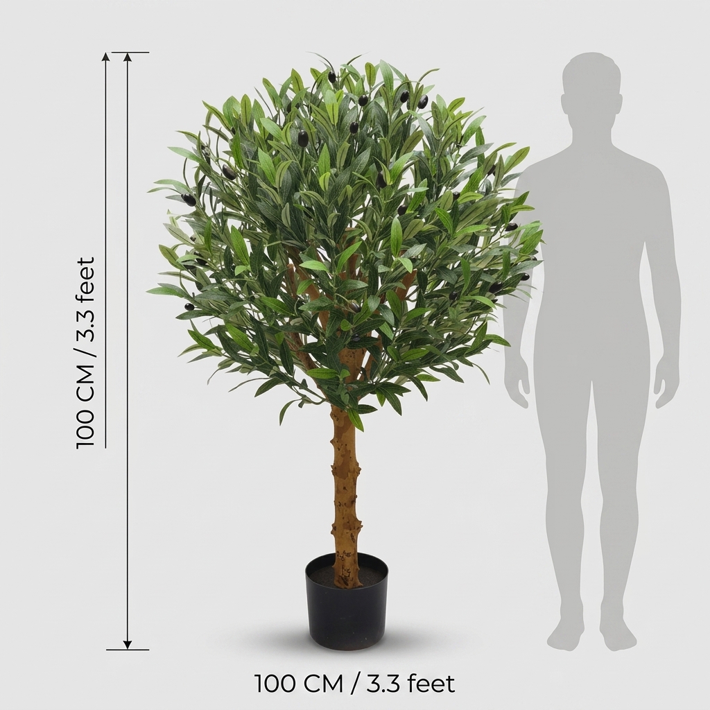 Compact Artificial Olive Tree 100cm detail 3