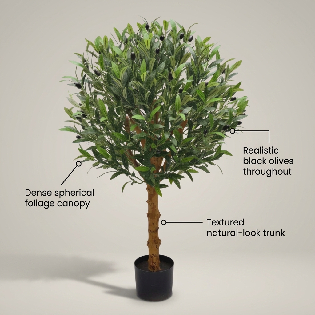 Compact Artificial Olive Tree 100cm detail 5
