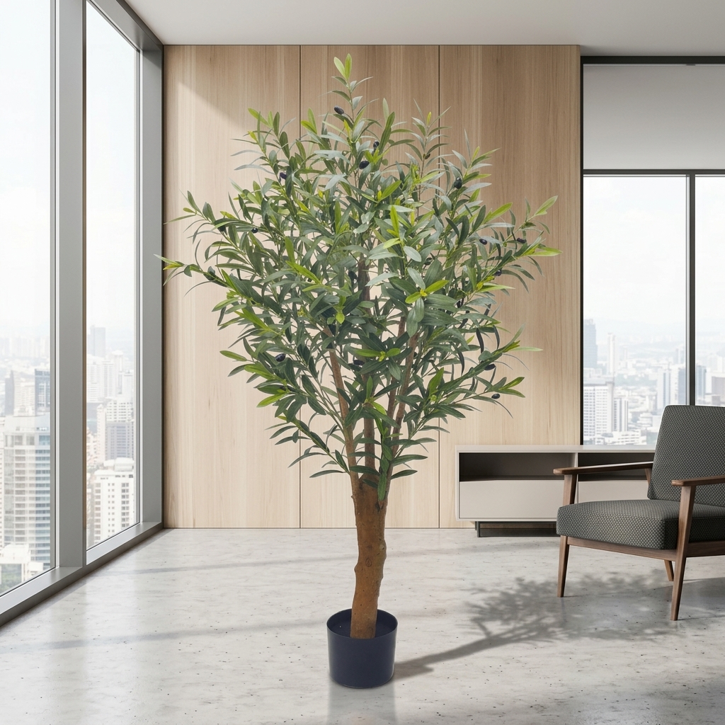 Grand Green Artificial Olive Tree 150cm detail 4