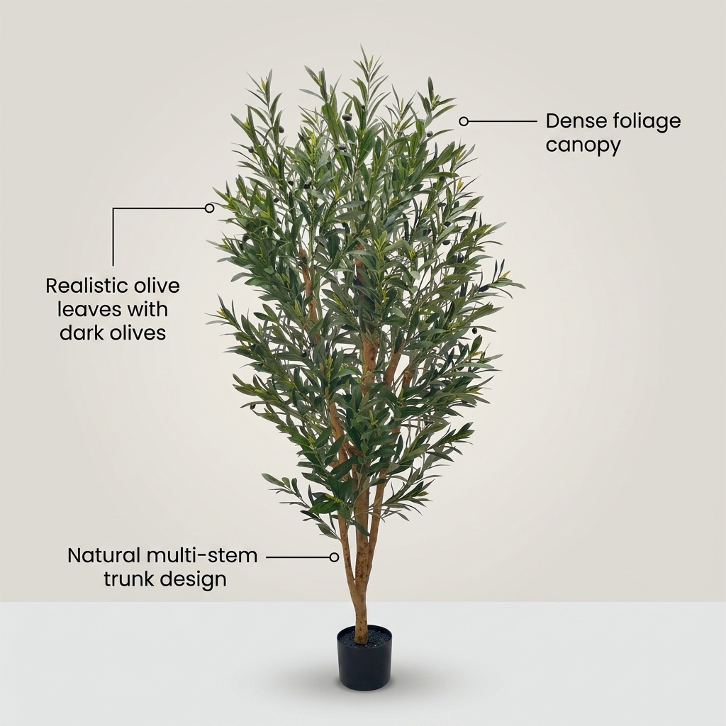 Artificial Olive Tree 160cm - Natural Trunk detail 5