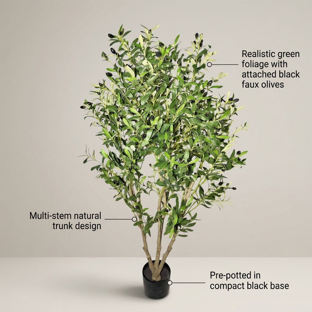 Artificial Olive Tree 170cm - Modern Style detail 5