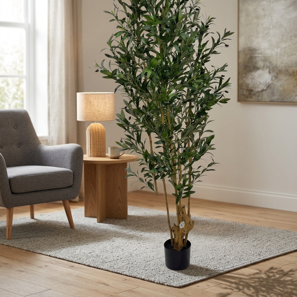 Deluxe Artificial Olive Tree 210cm detail 2