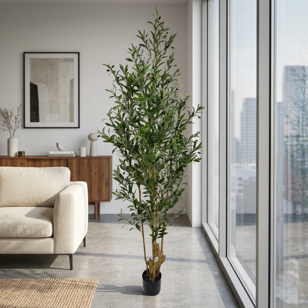 Deluxe Artificial Olive Tree 210cm detail 4