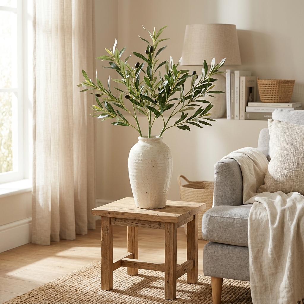 Artificial Olive Leaf Stem Greenery - 35cm detail 2
