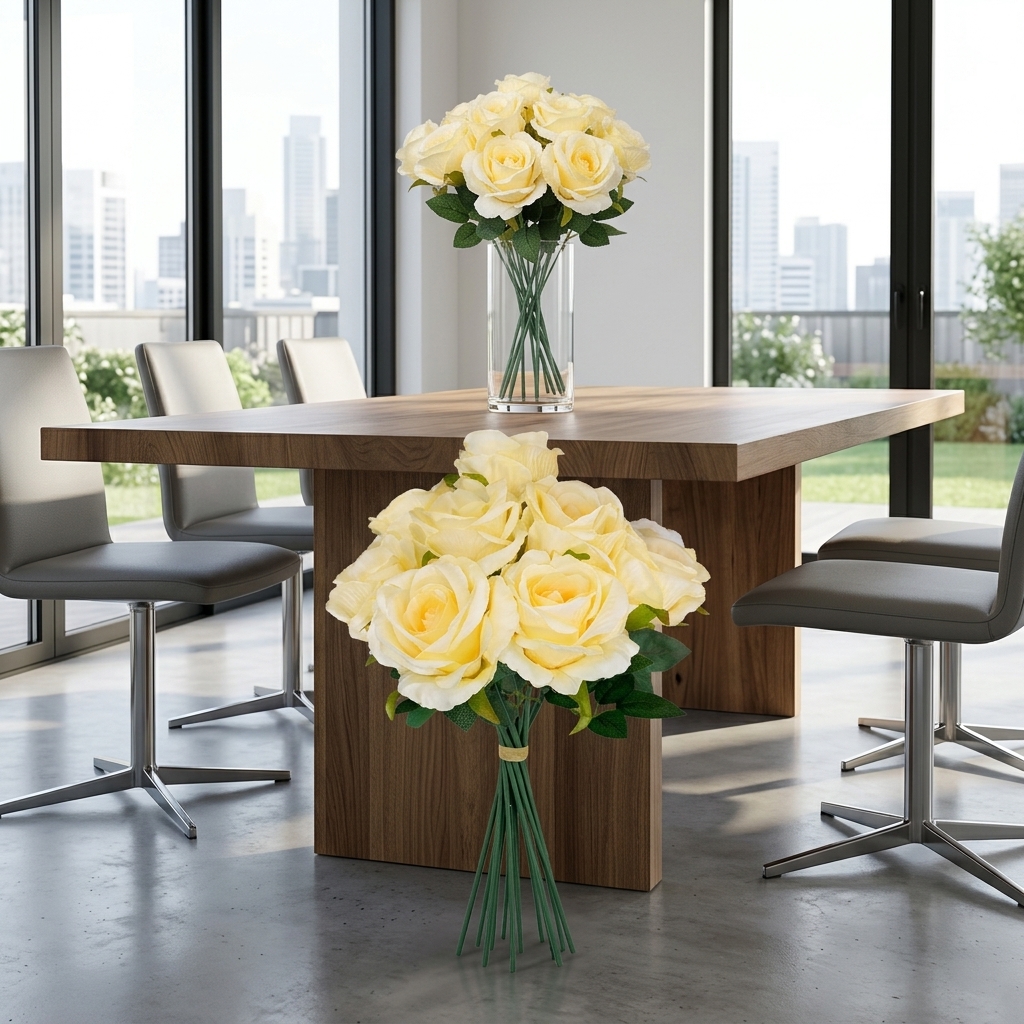 Artificial Luxury Rose Spray 95cm - Style 11 detail 4