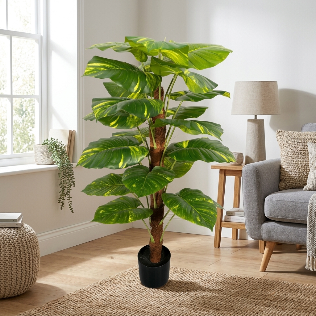 Artificial Large Money Plant 120cm detail 2