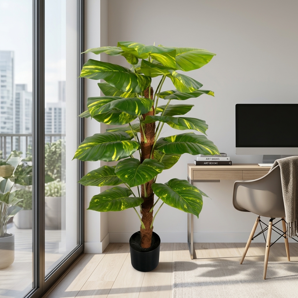 Artificial Large Money Plant 120cm detail 4