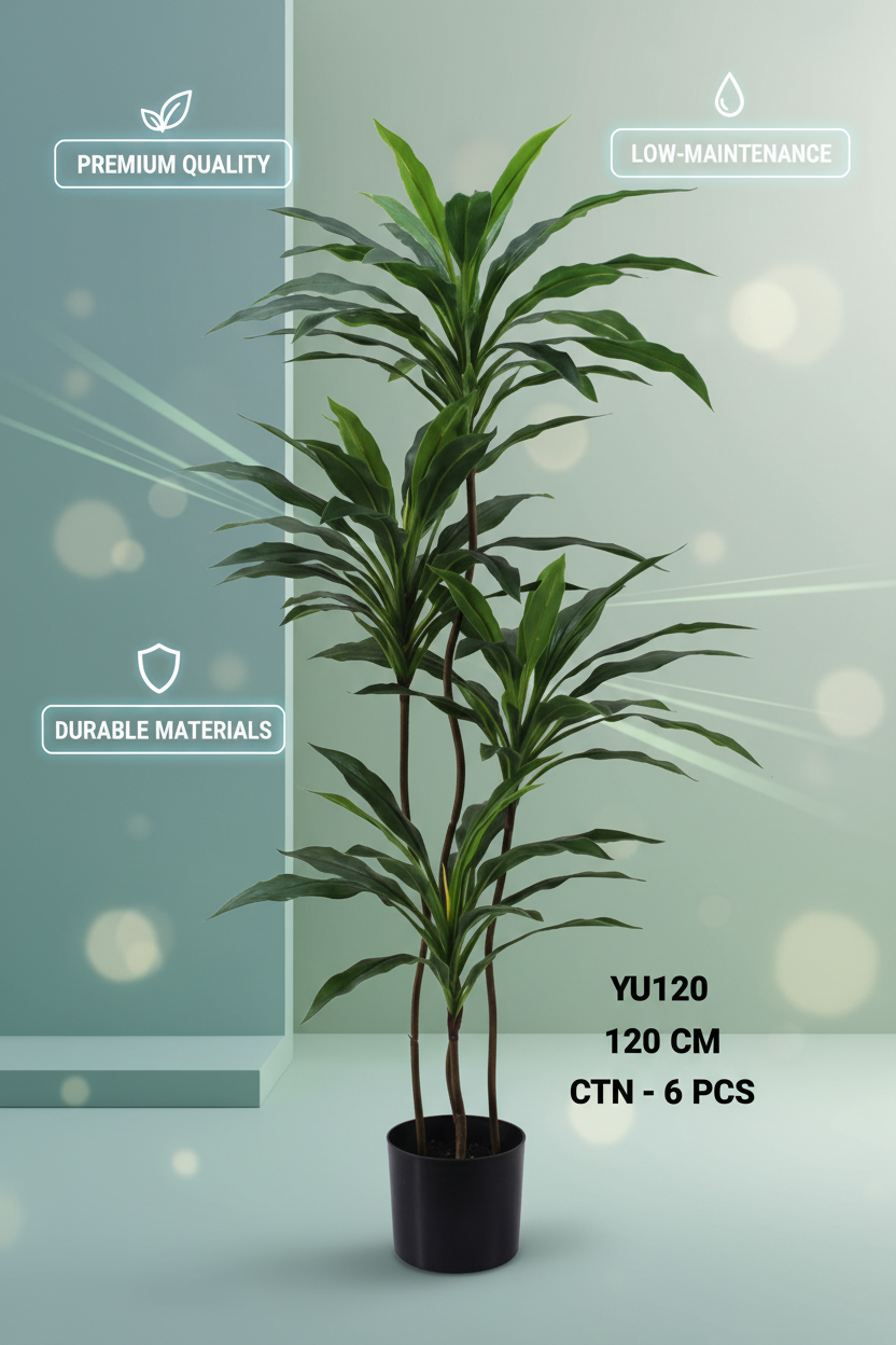 120cm Realistic Artificial Dracaena Plant for Home & Office (YU120)