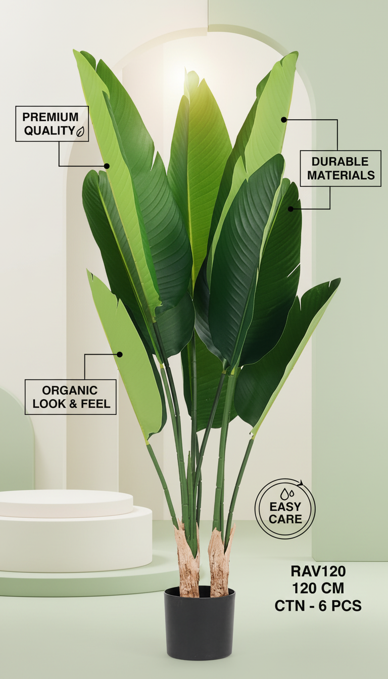 120cm Realistic Artificial Paradise Plant | Faux Strelitzia Tree for Decor