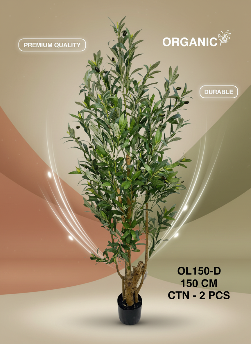 Realistic 150cm Olive Tree - Artificial Tree Indoor for Tree Decor