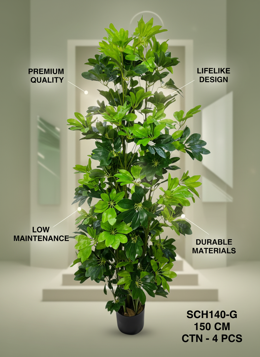 150cm Lush Artificial Schefflera