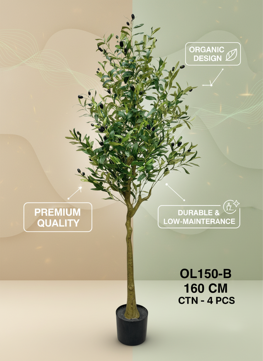 Vibrant 160cm Olive Tree - Artificial Plant for Office Decor