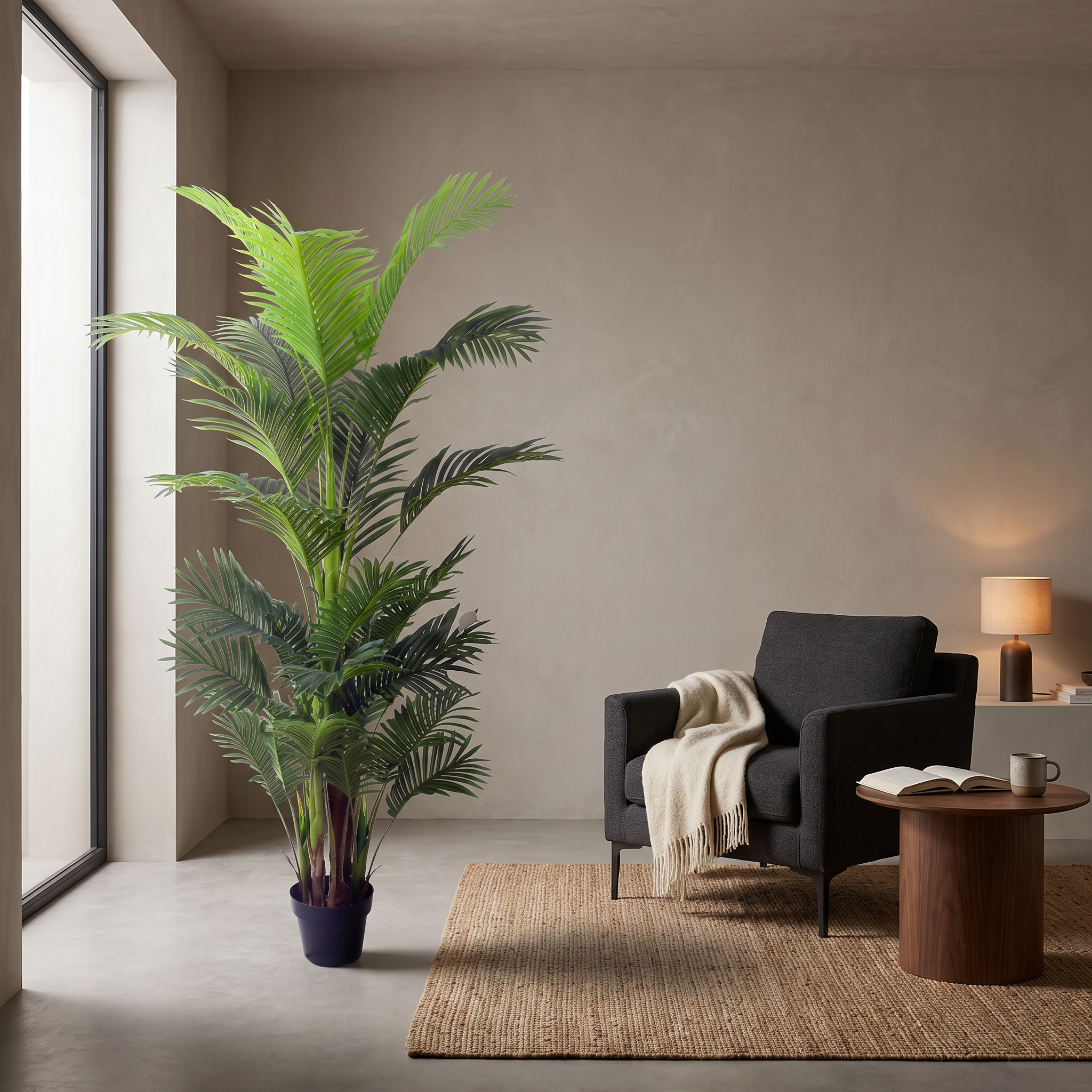 200cm Tall Realistic Artificial Palm Trees Faux Patio Plant detail 4