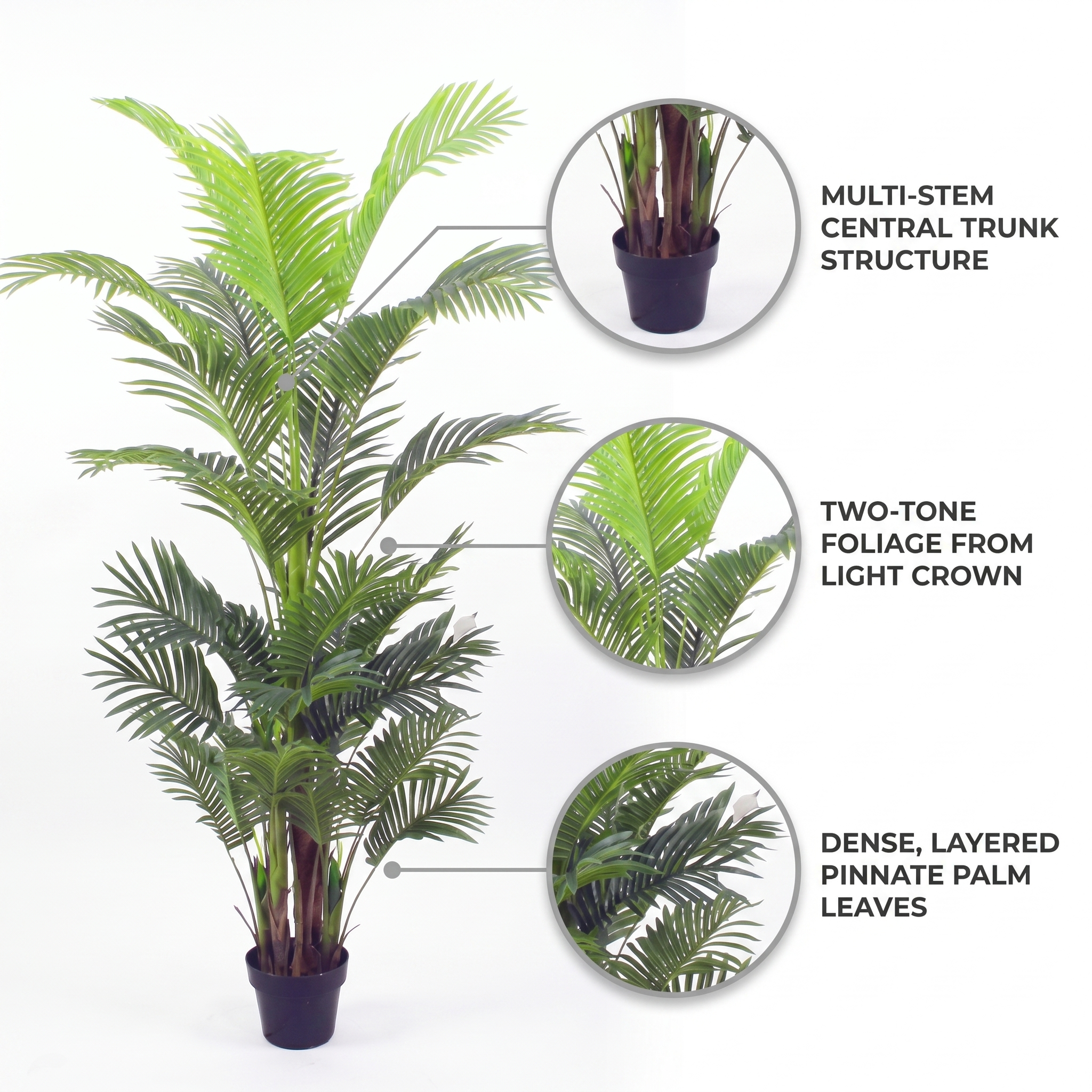 200cm Tall Realistic Artificial Palm Trees Faux Patio Plant detail 5