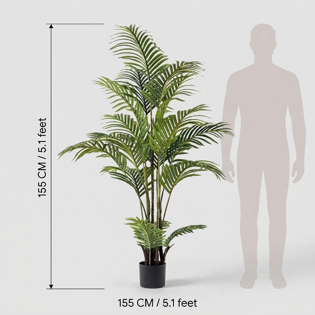155cm Realistic Artificial Palm Trees Fake Oasis Plant detail 5