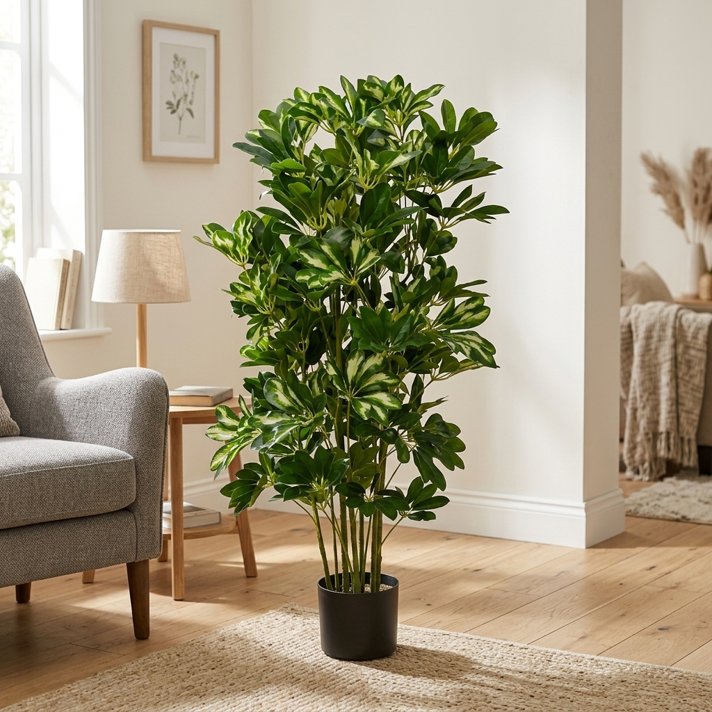 100cm Compact Artificial Schefflera detail 2
