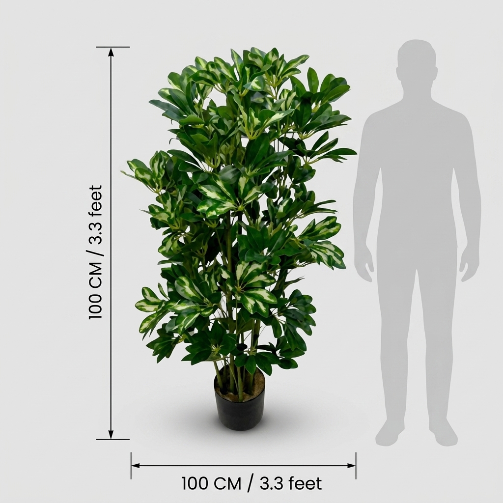 100cm Compact Artificial Schefflera detail 3