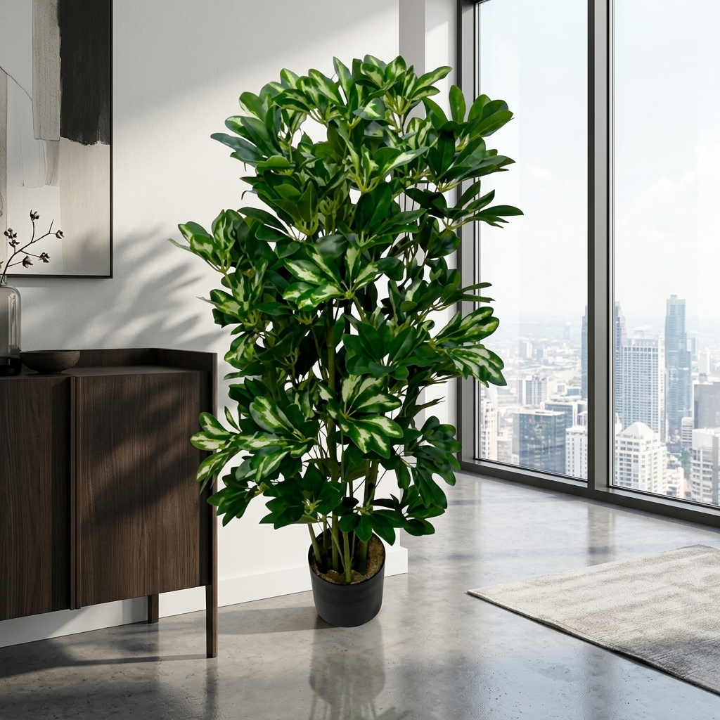 100cm Compact Artificial Schefflera detail 4