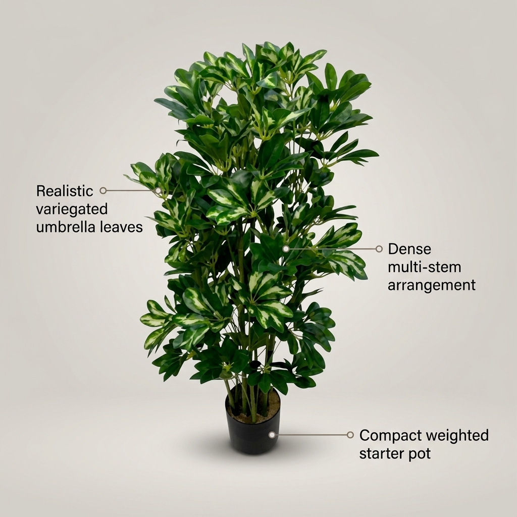 100cm Compact Artificial Schefflera detail 5