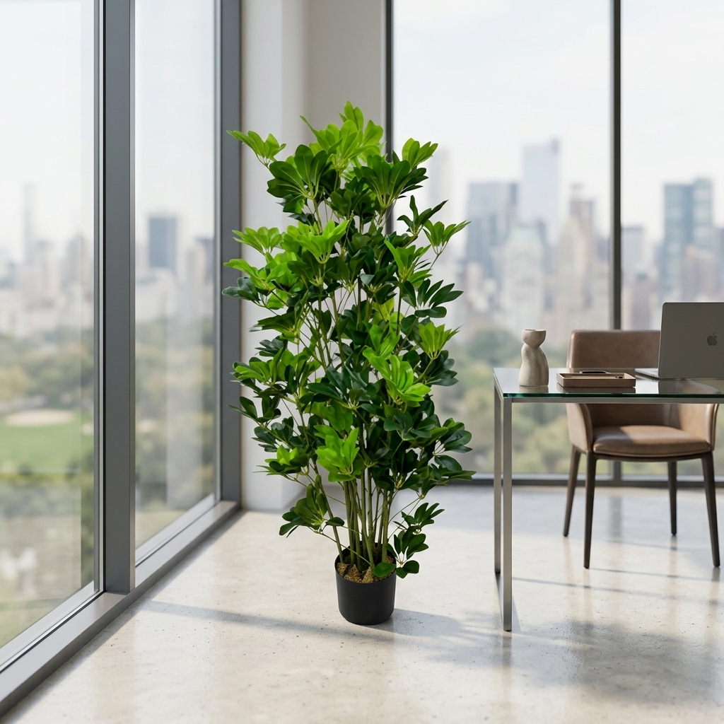 120cm Vivid Artificial Schefflera detail 4