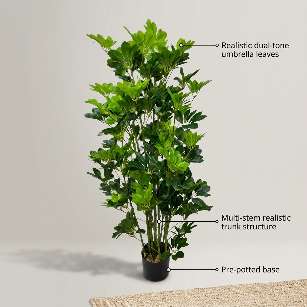 120cm Vivid Artificial Schefflera detail 5