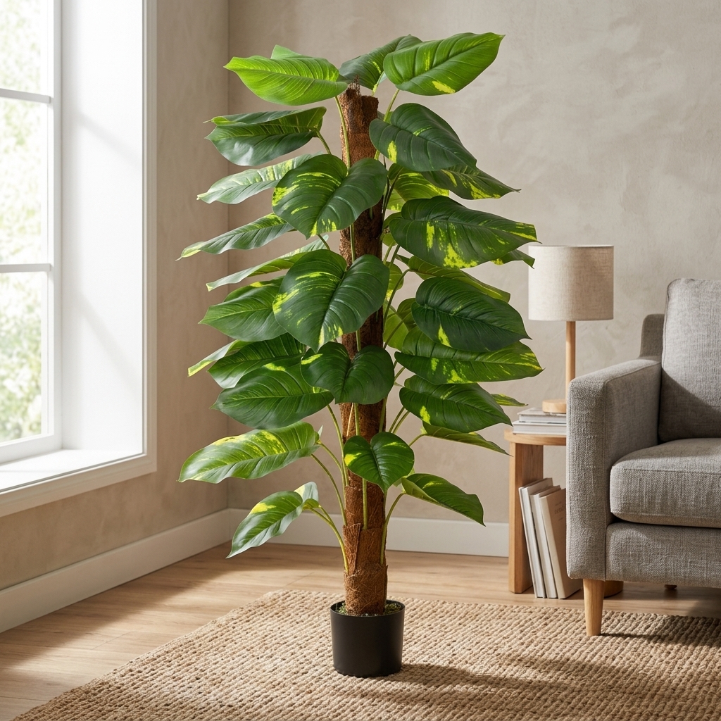 Artificial Money Plant 120cm detail 2