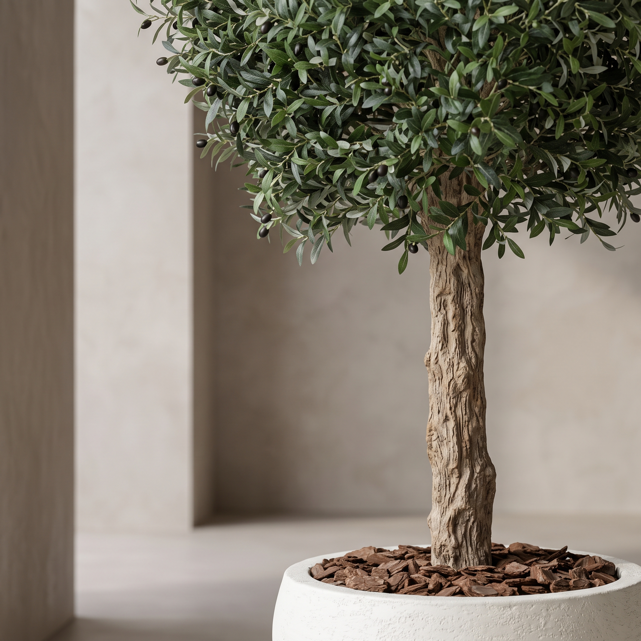 Custom 290cm Artificial Olive Tree in 87cm Bowl Planter detail 5