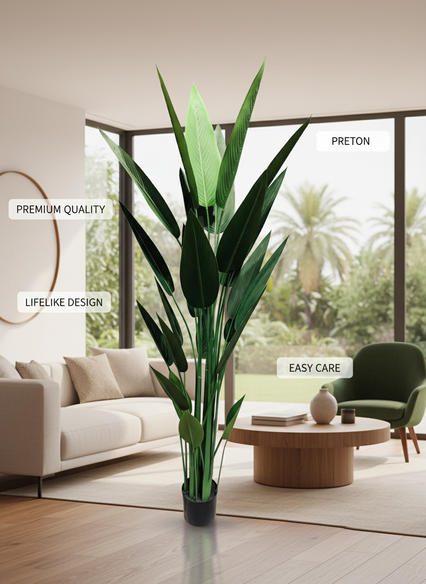 180cm Artificial Bird of Paradise Plant | Realistic Strelitzia Tree - 150 cm
